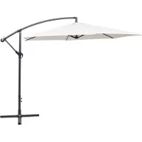 The Living Store Parasol à bras libre 3 m blanc sable