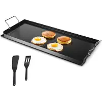Vevor Poêle à griller en acier au carbone, poêle à griller rectangulaire universelle (812 x 310 mm) pour griller le teppanyaki, cuiseur à domicile portable avec poignée