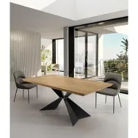 STONES Stark Table Fixe (200X100 Cm) En Placage Noir