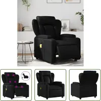 The Living Store Fauteuil de massage électrique noir similicuir