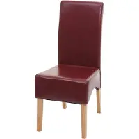 Mendler Chaise de salle à manger Latina, chaise de cuisine, cuir rouge, pieds légers