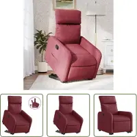 The Living Store Fauteuil relax avec releveur vin rouge Tissu