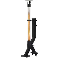 Green Flame Chauffage de terrasse à pellets Rocket Heater - 58.3 x 30 x 152.2 cm