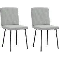 Syfax Chaises à manger lot de 2 Gris clair Velours