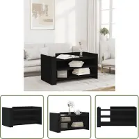 The Living Store Table basse noire 100x50x50 cm bois composite