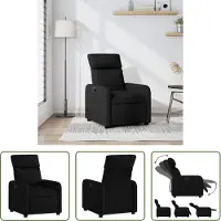 The Living Store Fauteuil relax noir tissu