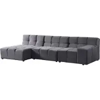 HOME DELUXE Canapé modulable ORLENA - M Anthracite |Canapé d'angle, tissu velours, canapé en velours, canapé modulable