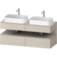 Duravit Collection One Meuble sous-vasque sur console, 2 tiroirs, 2 découpes, 1400x550x600mm, niche Taupe Supermatt, QA4767083830000