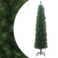 Prolenta Maison Exclusive - Sapin de Noël artificiel élancé avec support, vert, 240 cm, PVC