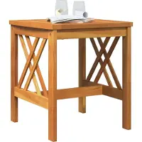 vidaXL Table d'appoint brune en bois massif d'acacia