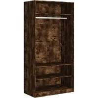 Syfax Garde-robe chêne fumé 100x50x200 cm bois d'ingénierie