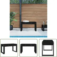 The Living Store Banc de jardin noir 80x38x45 cm pin massif