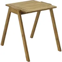 Oviala Table de jardin carrée en bois d'eucalyptus 2 places - Uzes