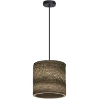 Ledvance Suspension Decor Cardboard Cylinder marron en carton ondulé, E27, 250 mm de diamètre, abat-jour en matériau recyclé, durable grâce à la source lumineuse interchangeable, montage facile