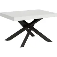 Itamoby Table Extensible 90X130/234 Cm Volantis Frêne Blanc Structure Anthracite