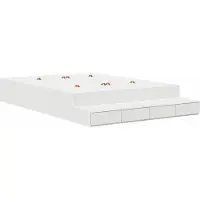 Syfax Cadre de lit avec rangement Blanc 140 cm Bois d'ingénierie