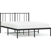 Syfax Cadre de lit métal sans matelas avec tête de lit noir 140x200cm