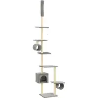Syfax Arbre à chat avec griffoirs en sisal 260 cm Gris