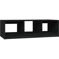 Syfax Table basse noir 110x50x34 cm bois de pin massif