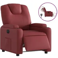 Syfax Fauteuil inclinable électrique Rouge bordeaux Similicuir