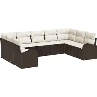 Syfax Ensemble de Canapés 9 pc 9 place Marron polyrotin
