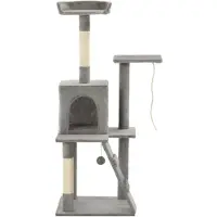 Syfax Arbre à chat avec griffoirs en sisal 120 cm Gris