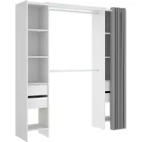 Dmora Olaf - Grande Armoire, 180x205h cm Blanc, 4 Tiroirs