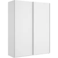 Dmora Anda - Armoire 2 Portes, 150x204h cm Blanc Brillant, Porte-manteaux
