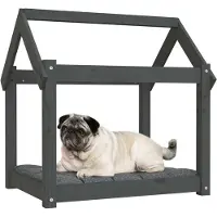Syfax Lit pour chien Gris 71x55x70 cm Bois de pin solide