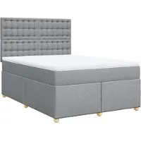 vidaXL Lit boxspring avec matelas gris clair 140x200 cm Tissu