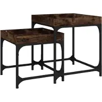 Syfax Tables d'appoint 2 pcs Chêne fumé Bois d'ingénierie