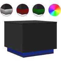 Syfax Table basse avec lumières LED noir 50x50x40 cm