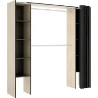Dmora Armoire Effet Ch¿Ne Et Bois Gris