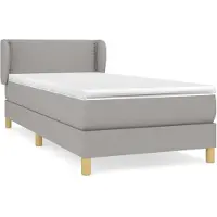 vidaXL Lit boxspring avec matelas gris clair 90x190 cm Tissu