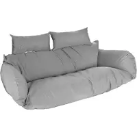 HOME DELUXE Fauteuil suspendu en polyrotin Coussin TWIN Gris - 105 x 41 x 45 cm | Coussins d'extérieur, housses