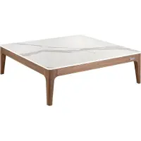 ANGEL CERDA SL Table basse en verre imitation marbreet