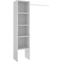 Dmora Adler - Armoire Grande, 138x186h cm Blanc, 4 Étagères
