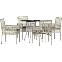 Syfax Ensemble de salle à manger pour jardin 5 pcs Gris clair