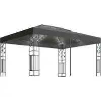 Syfax Tonnelle avec double toit et lumières LED 3x4 m Anthracite