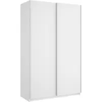 Dmora Alaika - Armoire 2 Portes, 120x204h cm Blanc, Porte-manteaux