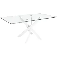 ANGEL CERDA SL Angel Cerdá Table de salle à manger rectangulaire en verre trempé en acier blanc 1138-180x95
