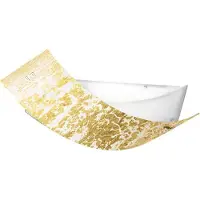 Gea Luce Camilla - Plafonnier Doré 2Xe27 Max 2X70W Ip20 - Applique Moderne Avec Diffuseur En Verre Argenté Et Cadre Blanc 63,5X39Cm