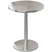 360Home Meubles de restauration Bar Café Acier inoxydable Table de restauration Petite table ronde Table de salle à manger Table de bistrot ronde 60x75cm 【BXG-HY60】