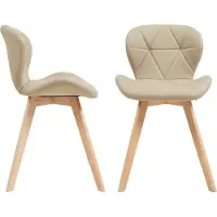 En.casa Chaise de salle à manger 'Älmhult' set de 2 pièces 78x47x52 cm simili-cuir beige