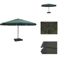 vidaXL Parasol aluminium vert avec pied - Parasols & ombrelles