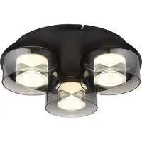 Globo Lampe de plafond à design Belinda Noir à 3 lumières