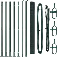 vidaXL Clôture en fil barbelé soudé avec socle en béton, 10 x 1,6 m, couleur verte