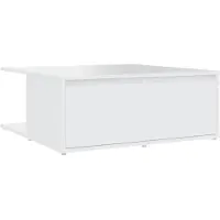 Syfax Table basse blanc 80x80x31 cm bois d'ingénierie