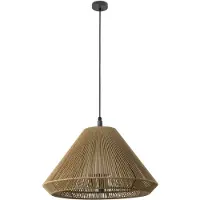 Faro Suspension SAIGON OUT E27 15W IP44 aluminium gris foncé, PL ocre H:68cm Ø68cm dimmable