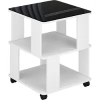 Vicco Table basse Velito blanc/noir 50x50cm, Model 55376